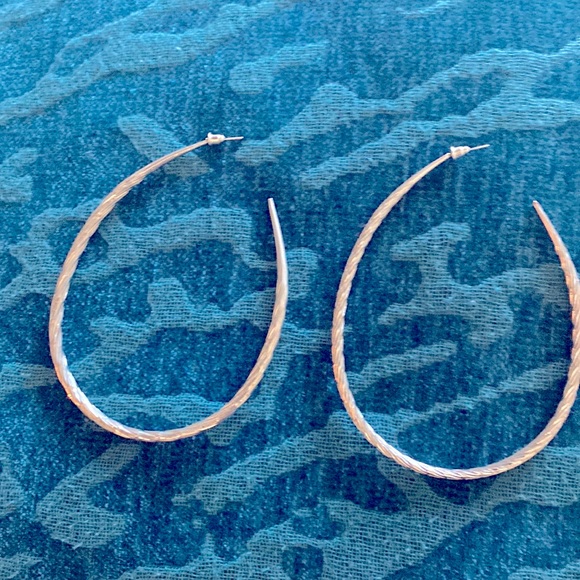 Large Silver Hoop Earrings - Picture 1 of 2